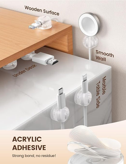 Lamicall 6Pack Clear Rotatable Cord Organizer - Image 3
