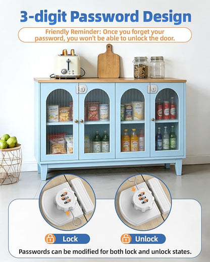 180 Degree Combination Cabinet Lock, Keyless 3 Digit Password Lock, Anti Pry - Image 6
