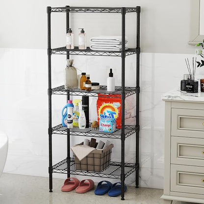 NEWBULIG 5-Tier Wire Storage Shelves, 200 lbs Heavy Duty Steel Rack, tool-free - Image 8