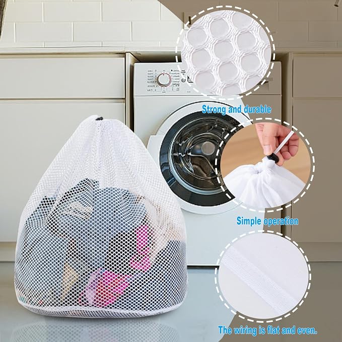 Extra Large Mesh Laundry Bags Washing Bag 2Pack Delicates Bag and Pull net - Image 3