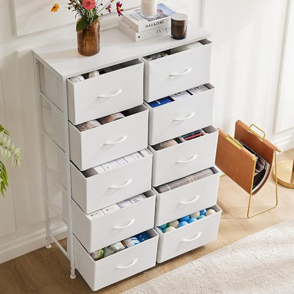 DUMOS 10 Drawer Dresser for Bedroom, Storage Organizer Chest of Drawers | Wide - Image 8