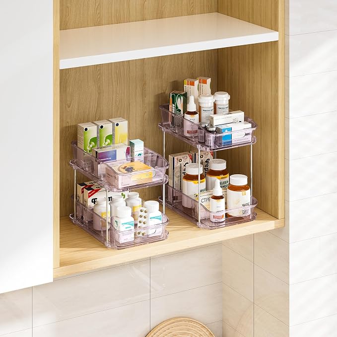 Delamu 2-Tier Under Sink Organizers and Storage, Pull Out Kitchen Pantry - Image 8