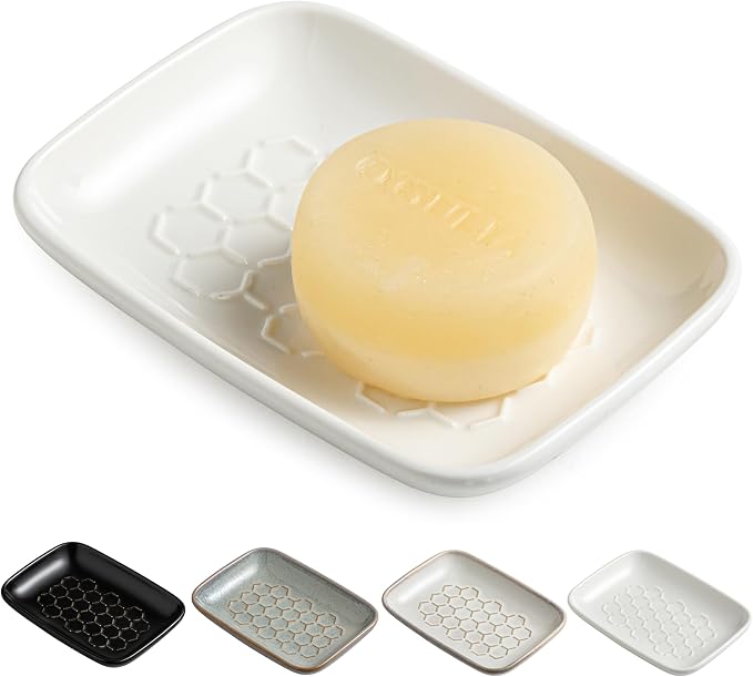 Gomakren Soap Dish for Shower, Bar Soap Holder, Christmas Ceramic Soap Dishes by Gomakren