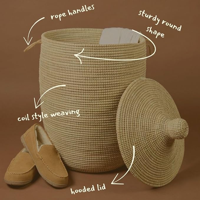 Tall Large Decorative Wicker Storage Basket - Image 5