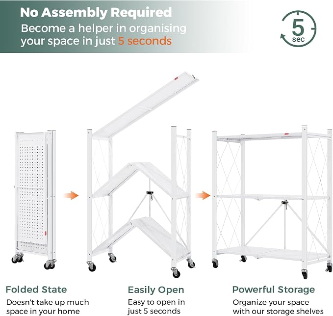 DEANIC 3 Tier Foldable Storage Shelves - Image 5