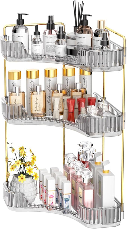 GTI 3-Tier Corner Bathroom Counter Organizer, Large Capacity Makeup Organizer by GTI