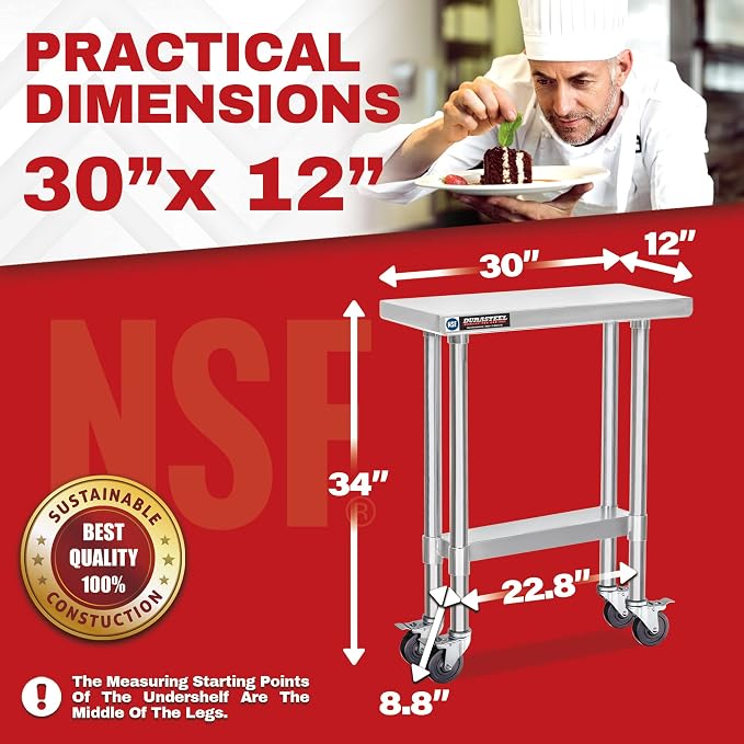 DuraSteel 30x12 NSF Stainless Steel Cart - Image 6