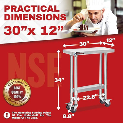 DuraSteel 30x12 NSF Stainless Steel Cart - Image 6
