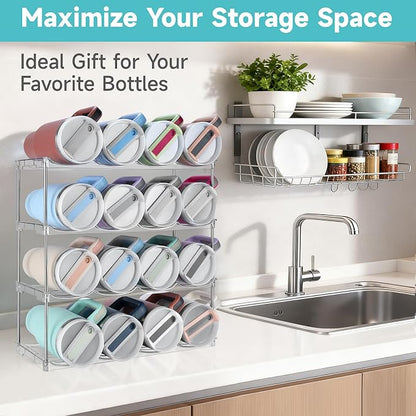 Stackable Water Bottle Organizer, Large Compartment Water Bottle Holder - Image 5