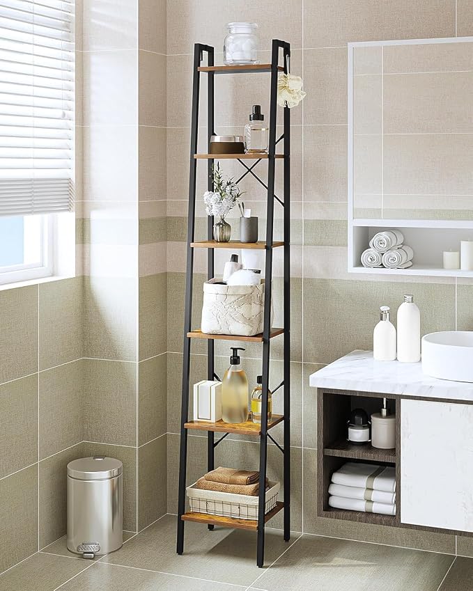 Hzuaneri Ladder Shelf, Freestanding Corner Storage Shelf | Bookcase - Image 3