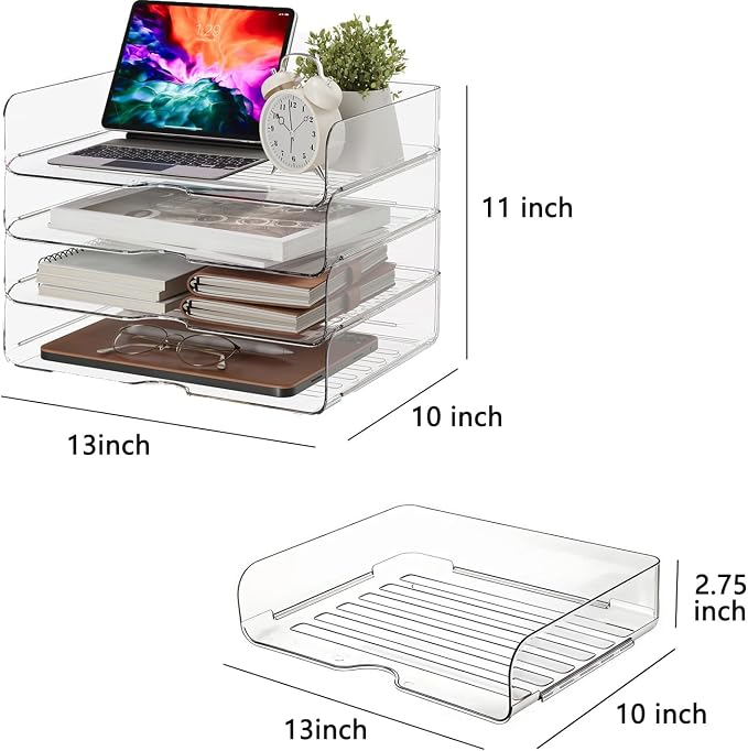 DCA 4 Tier Large Capacity Desk Organizer, Home & School Use | Easy Assemble | - Image 6