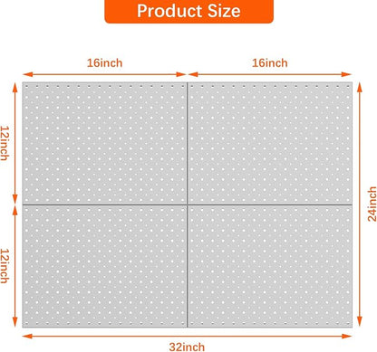 TORACK 4Pcs 12"x16" Metal Pegboard Panels - Image 3