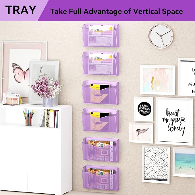 3 Single Pocket Wall File Holder, Mesh Hanging File Folder Paper Organizer - Image 7