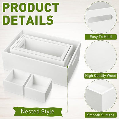 Set of 6 Wood Storage Boxes - Image 4