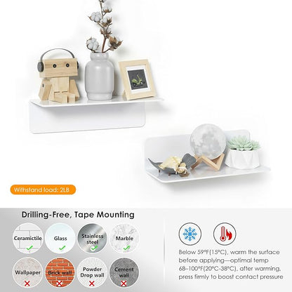 OAPRIRE White Floating Shelves Wall Mounted Set of 2 - Image 5
