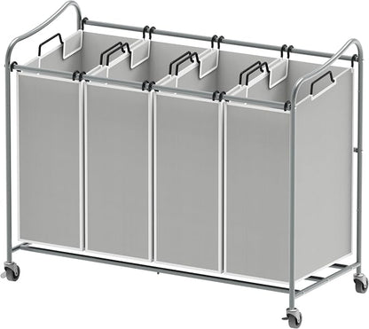 Simple Houseware 4-Bag Heavy Duty Laundry Sorter Rolling Cart by SimpleHouseware