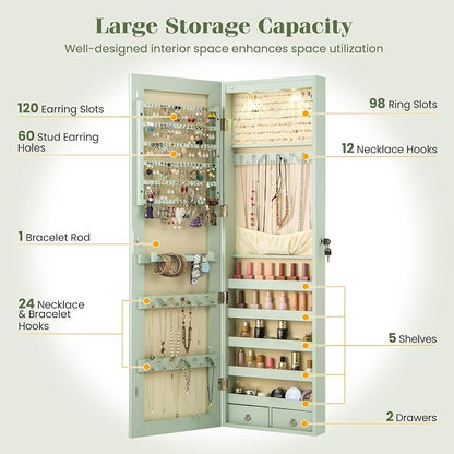 Giantex Wall Door Mounted Jewelry Armoire Cabinet - Image 4