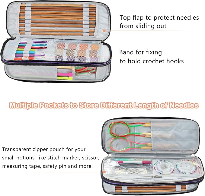 MYBAGZING Knitting Needles Case, Knitting & Crochet Accessory Organizer - Image 3