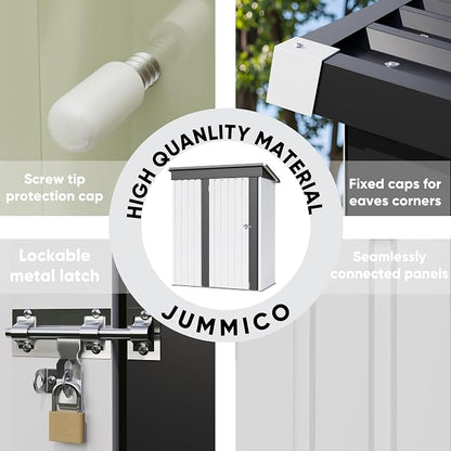 JUMMICO Metal Outdoor Storage Shed 5 x 3 FT Metal Shed - Image 4