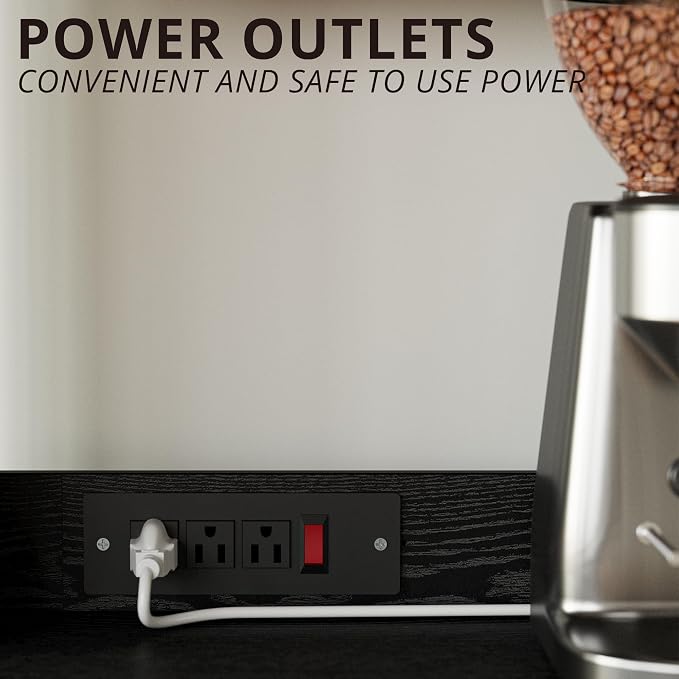 IRONCK Bakers Rack with Power Outlet, 45in Wide Coffee Bar Cabinet with Storage - Image 5