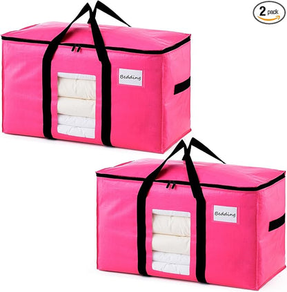 TAILI 2 Pack Pink Extra Large Moving Bags, Heavy Duty Totes by TAILI