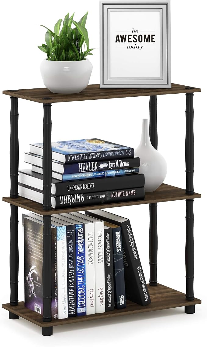 Furinno TURN-N-TUBE Storage Shelves, 3-Tier Book Shelf, Corner Shelf, Toolless by Furinno-FitsYourSpaceFitsYourBudget
