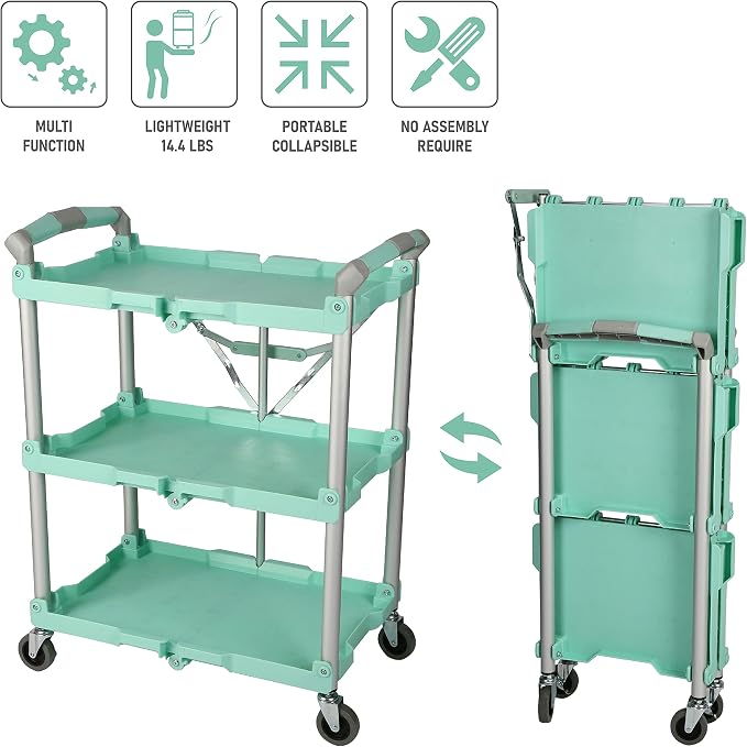 Olympia Tools 89-349 Pack-N-Roll Folding Collapsible Service Cart, 150LB - Image 4