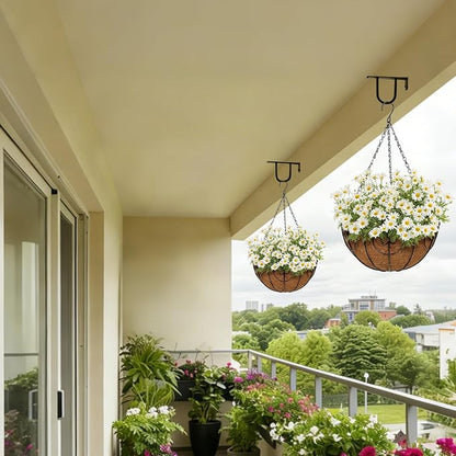 12 inch Metal Hanging Baskets for Plants Outdoor, 4 Pack Metal Wire Hanging - Image 6