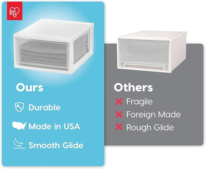 IRIS USA 30 Qt. Plastic Drawer Storage Organizer Stacking Drawers, Stackable - Image 4