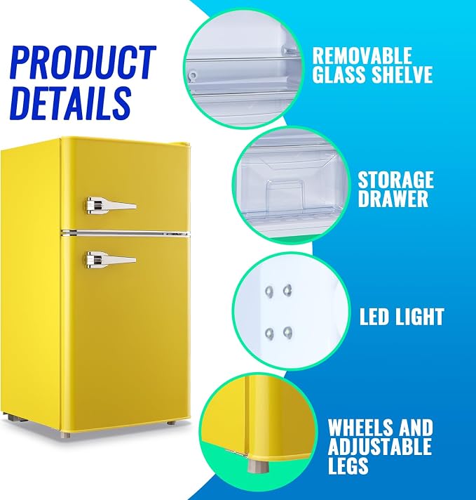 3.5 Cu.ft Fridge Dorm Fridge Refrigerator - Image 6
