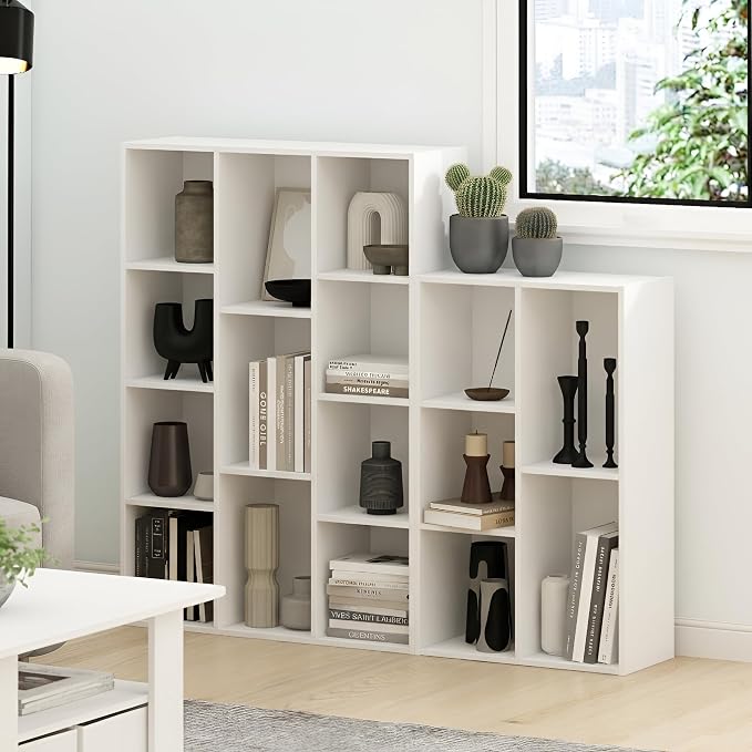 Furinno LUDER Book Shelf, 11-Cube Bookshelf, Reversible Cube Storage Bookcase - Image 9