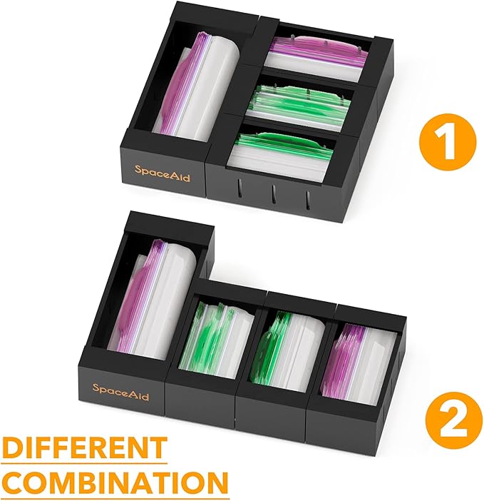 SpaceAid Bag Storage Organizer for Kitchen Drawer, Bamboo Organizer, Compatible - Image 5