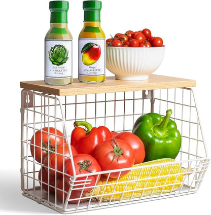 White Fruit Bowl Wire Basket Storage Pantry Fruit and Vegetable Storage Fruit by Wawocs