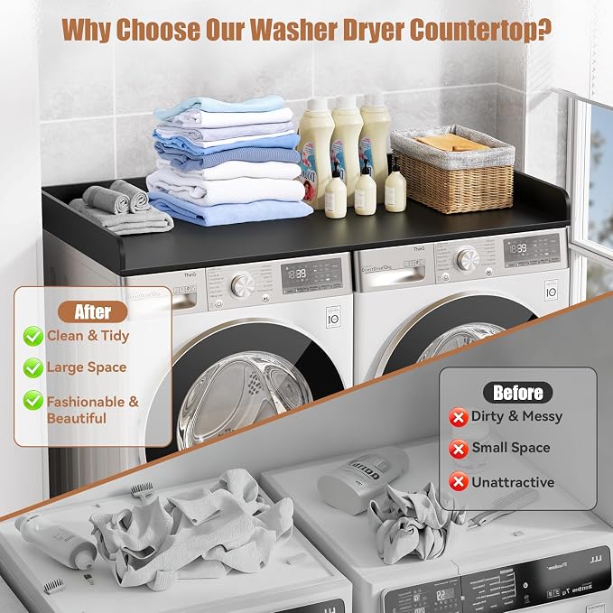 Washer Dryer Countertop, 27.5" D x 54" W Washer and Dryer Topper Covers - Image 4