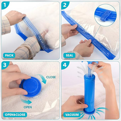 Vacuum Storage Bags with Hand Pump, 12 Large Compression Space Saver Vacuum - Image 6