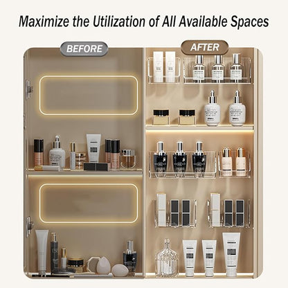 6 Pcs Medicine Cabinet Tray Organizer, Bathroom Vanity Toilet Cabinet Inside - Image 4