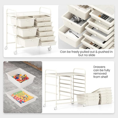 Giantex 9 Drawers Rolling Cart, Classroom Organizers, Storage Cart - Image 5