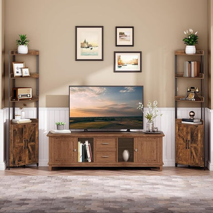 HOOBRO Corner Shelf with Storage, Tall Corner Cabinet, 5-Tier Bookshelf Stand - Image 7
