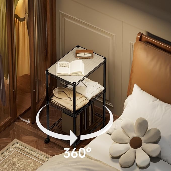 SINGAYE 3 Small Shelves Storage Shelf Wire Shelving Unit Metal Shelf Adjustable - Image 7