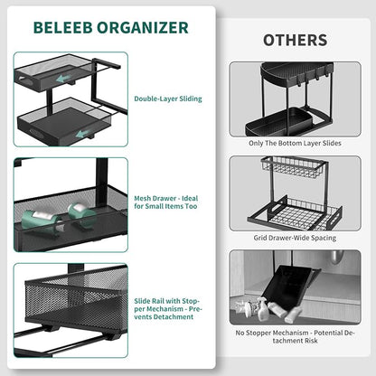 Under Sink Organizer, Extra-Wide Upgrade, Height Adjustable Organization and - Image 5