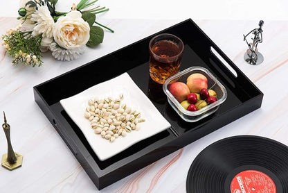 Glossy Black Sturdy Acrylic Serving Tray - Image 6