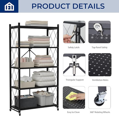 5 Tier Foldable Storage Shelf - Image 4