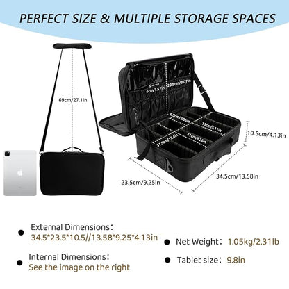 gzcz Travel Makeup Bag, Professional Cosmetic Bags - Image 2