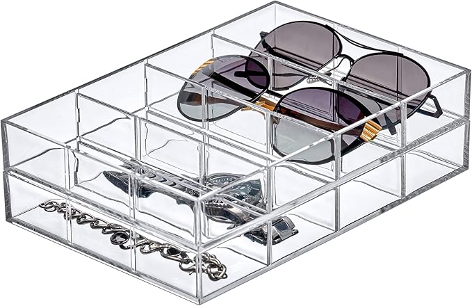 Amazing Abby - Soleil - 2-Pack Acrylic 4-Compartment Sunglass Organizer - Image 3