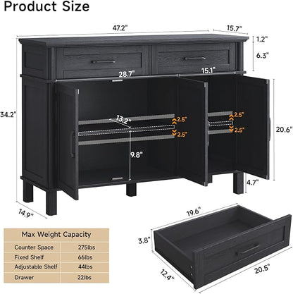 ONBRILL 48 Inches Buffet Cabinet - Image 2