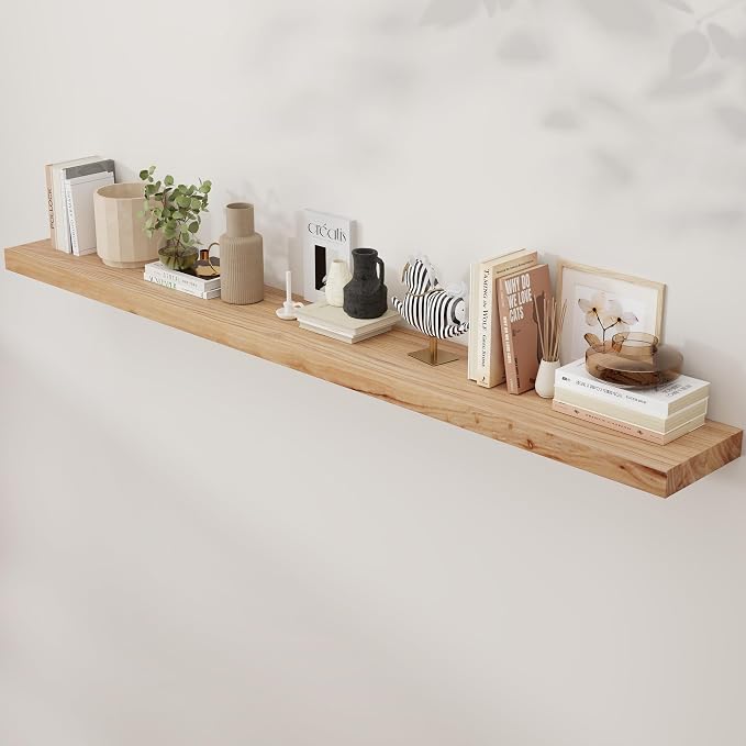 Axeman Rustic Elm Wood Floating Shelves by Axeman