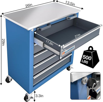 LARBANKE 5-Drawer Rolling Tool Chest, Tool Cabinet on Wheels - Image 3