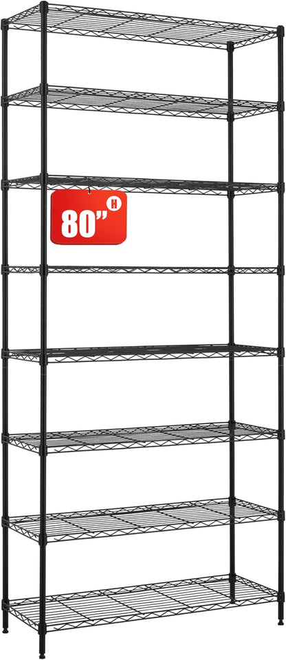 Finnhomy 8-Tier Wire Shelving Unit Adjustable Steel Wire Rack Shelving by Finnhomy