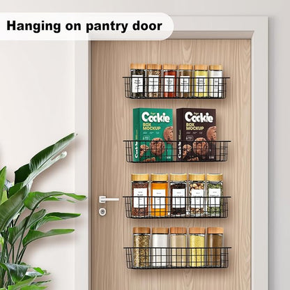 Spice Rack Organizer Wall Mount, 2 Pack Black Seasoning Rack Wire Storage - Image 7