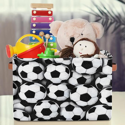 Pardick Sport Football Soccer Basket Storage Bins Large Fabric Toys Storage - Image 3